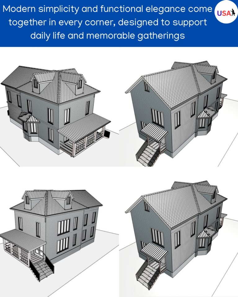 Modern gabled roof extension with standing seam metal finish on the rear addition