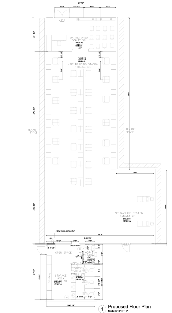 Magic Fingers Braiding Proposed Tenant Improvement Floor Plan, New Carrollton MD